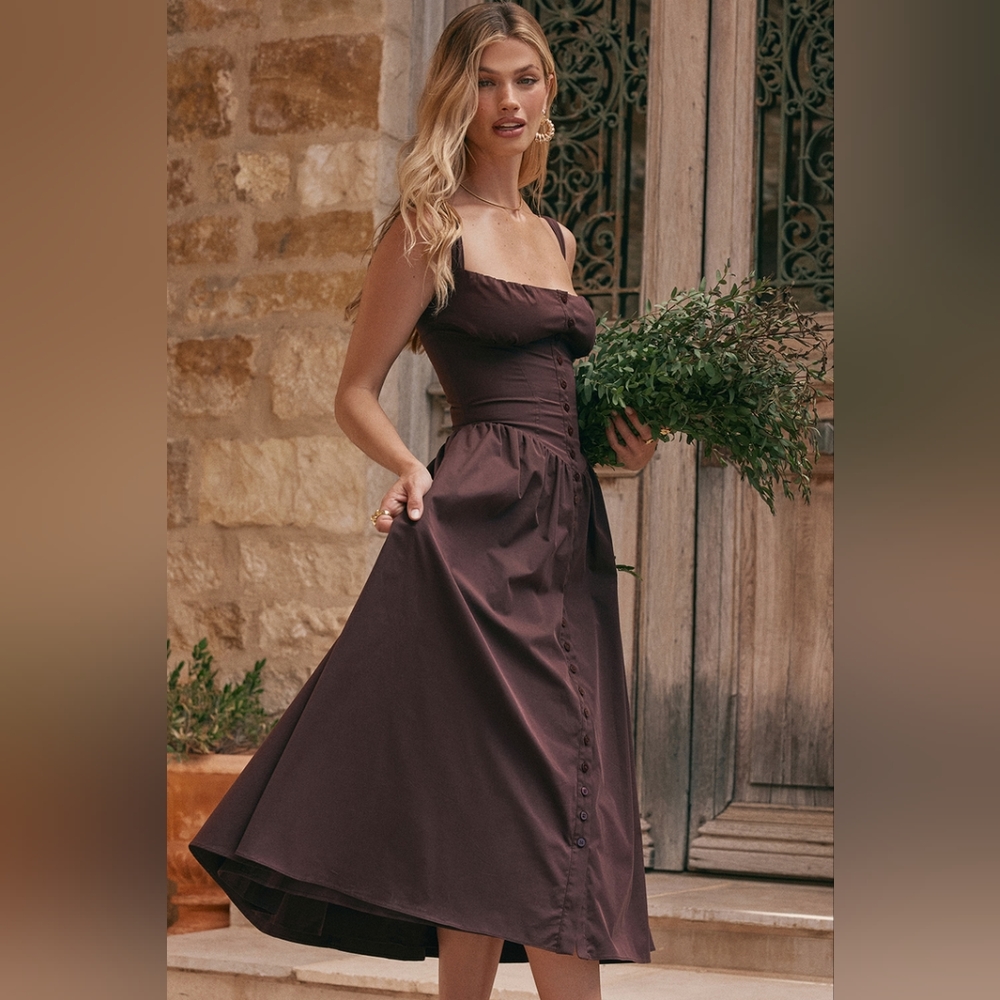 House of CB Brown Midi Dress